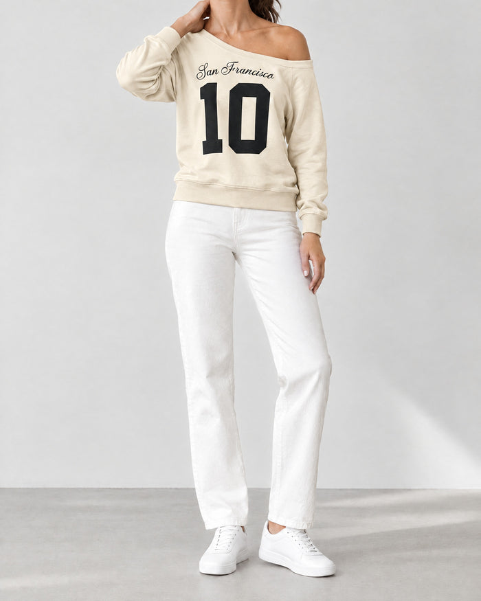 San Francisco Düşük Omuz Sweatshirt